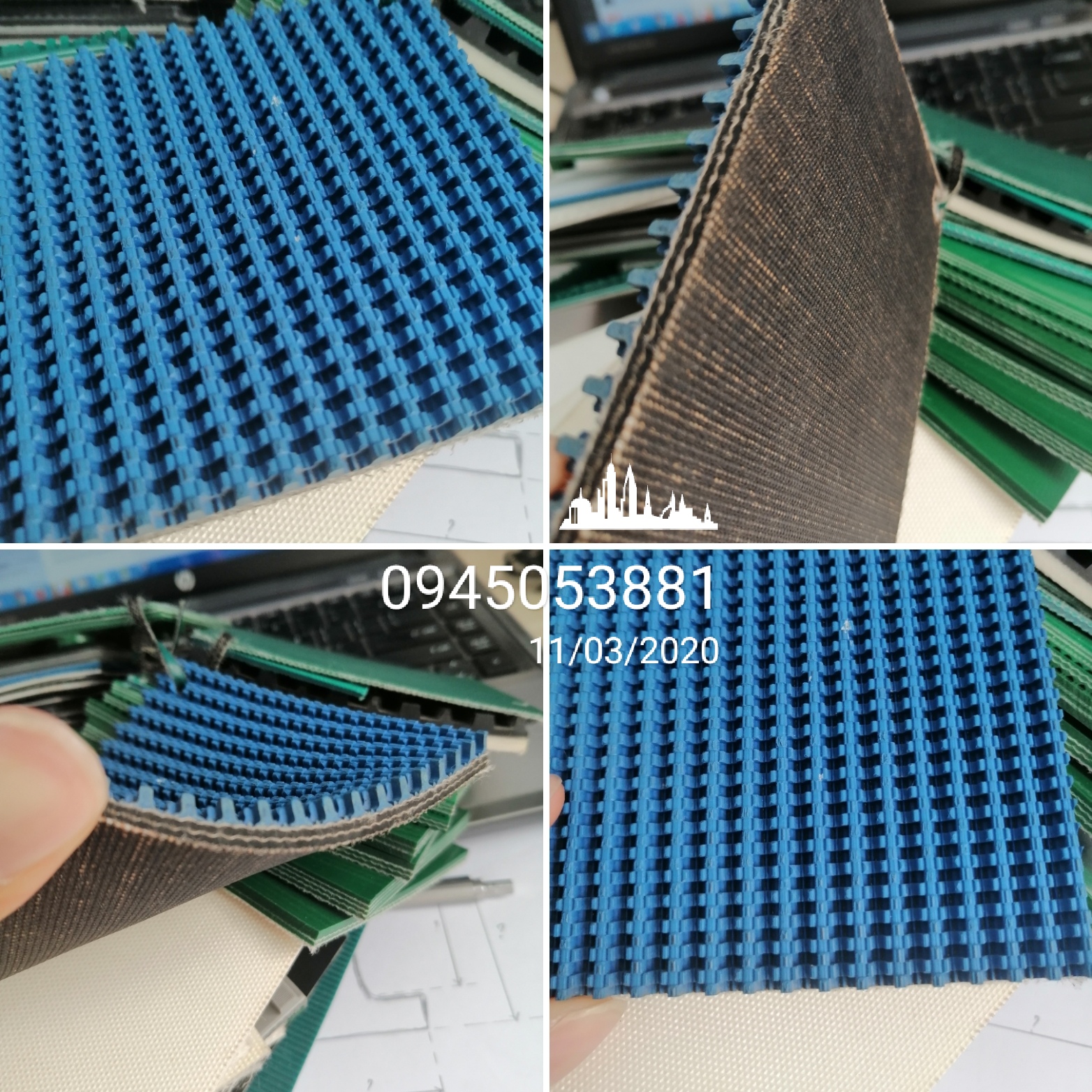 Băng tải pvc, pu, pe... Băng tải có dán Gờ dán bèo..