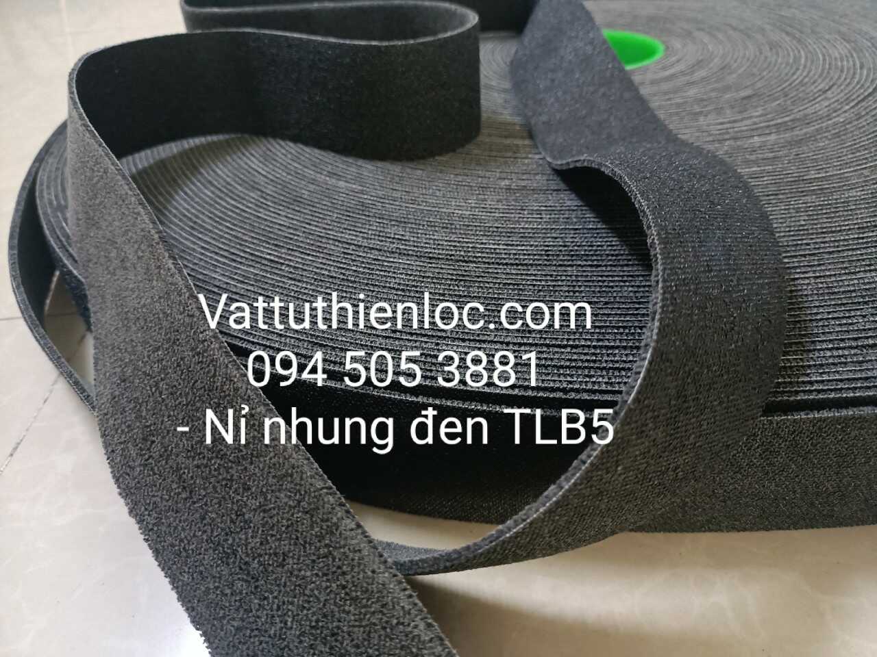 NỈ NHUNG ĐEN QUẤN TRỤC RU LÔ - MÃ TLB5 W50mm