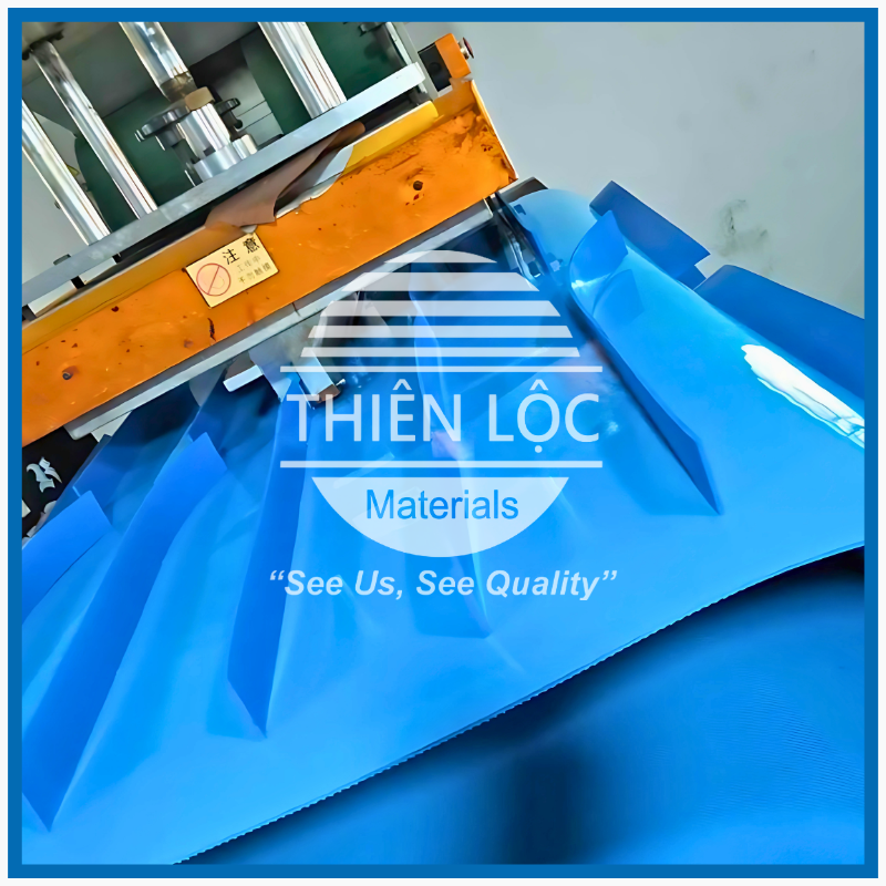 BĂNG TẢI PU XANH DƯƠNG, BĂNG TẢI ĐỒNG NHẤT TPU DÙNG TRONG NGÀNH THỰC PHẨM, BÁNH KẸO