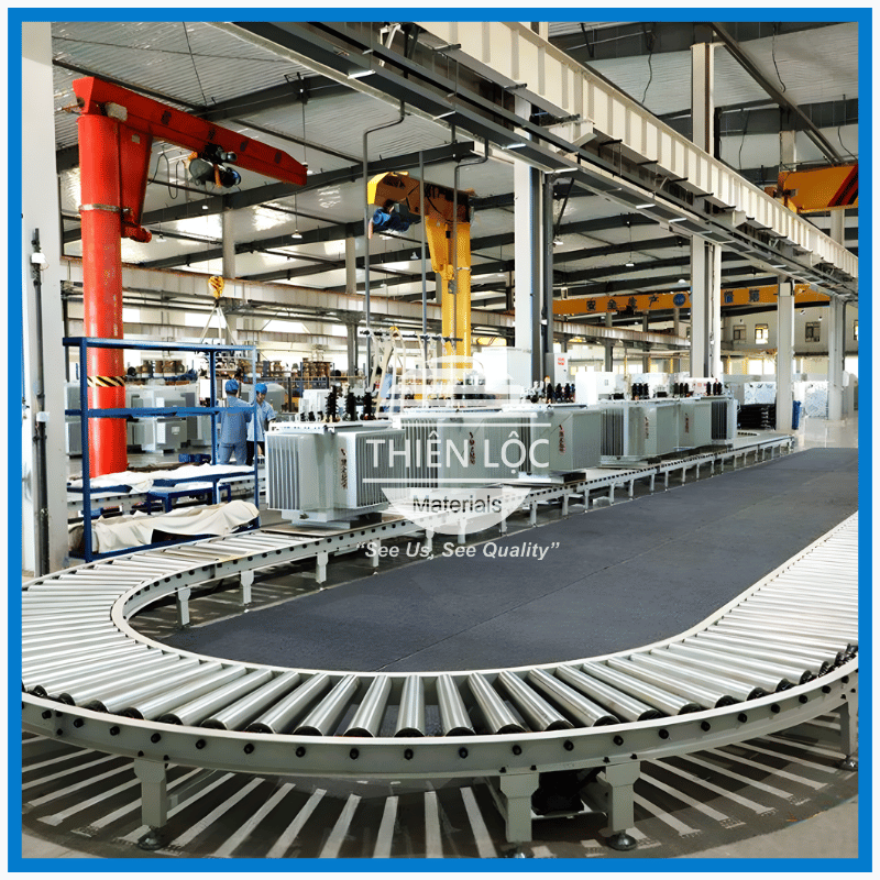 Băng tải con lăn cong